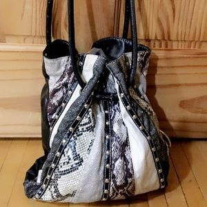 CHATEAU FAUX SNAKESKIN HOBO BAG